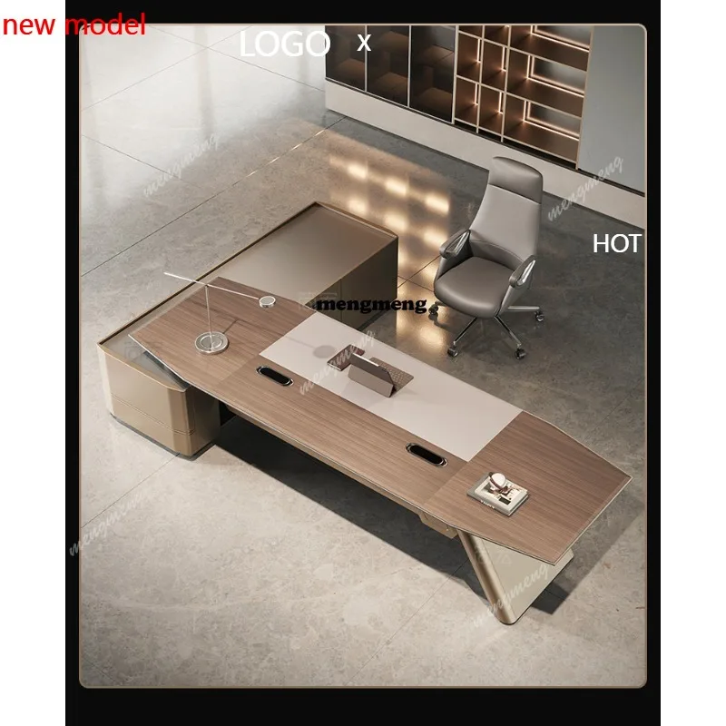 

H132 President's desk, high-end chairperson's desk, light luxury baking paint, general manager's desk and chair combination