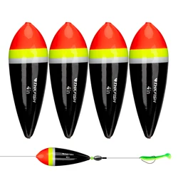 4pcs 4in Fishing Floats Slip Bobbers 3in 5in Drift Tube Plastic Sliding Bobber Freswater Sea Fishing Buoys For Carp Pike