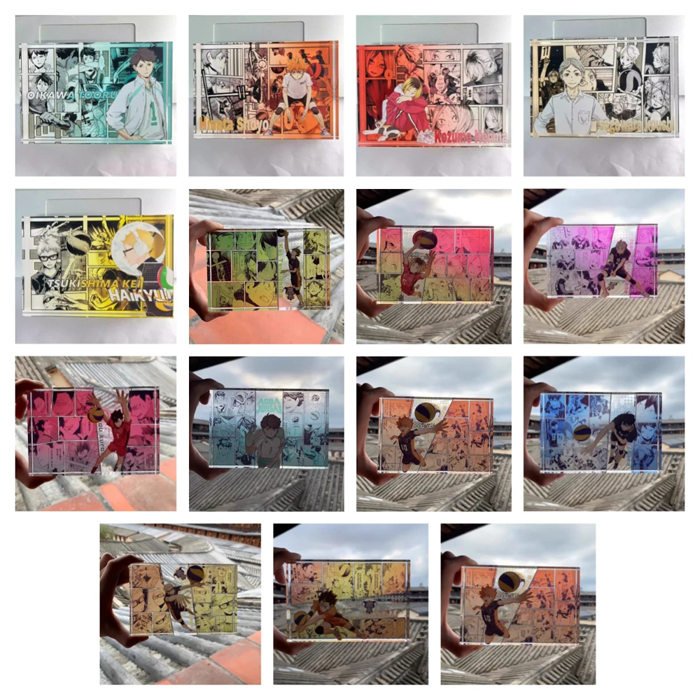 DIY Haikyuu!! Hinata Shoyo Tobio Kageyama Daichi Sawamura Acrylic Card Brick Original Self-produced Anime Movie Crystal Brick