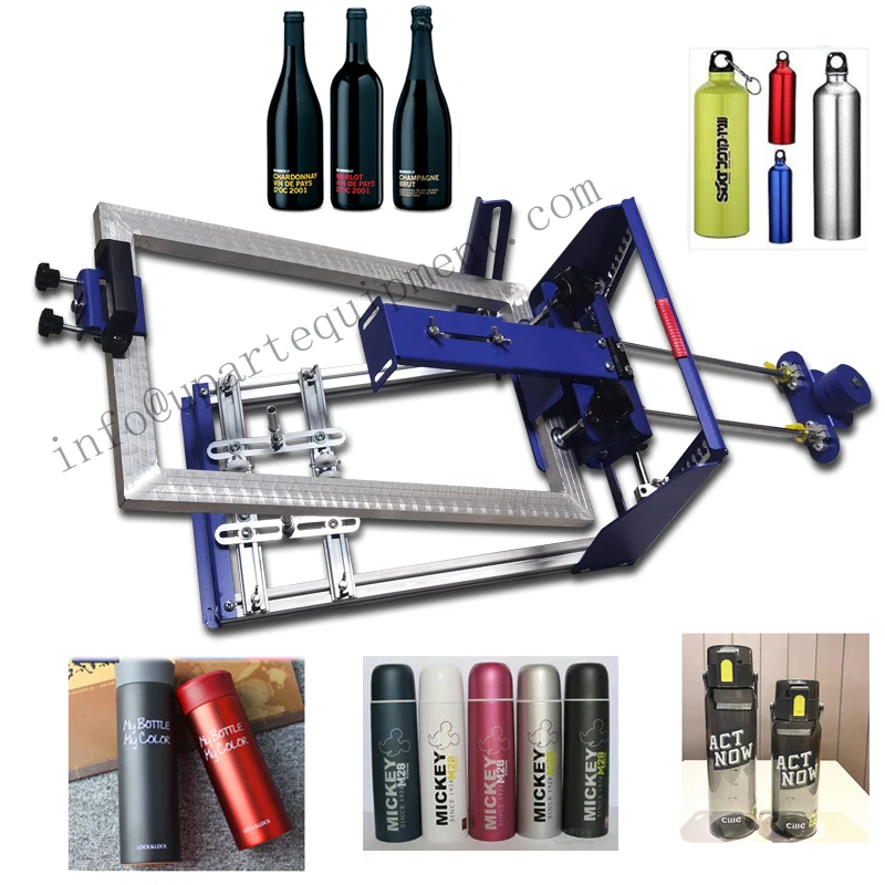 Diy round screen printing machine bottles screen printer curve silk screen printer