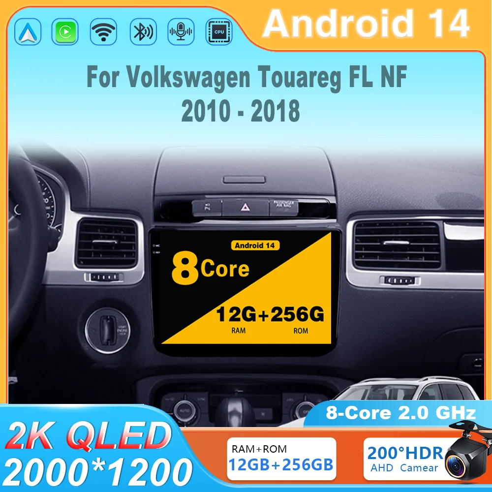 

Android 14 Car Radio Multimedia Player Stereo Navigation GPS Carplay QLED Screem 4G LET For Volkswagen Touareg FL NF 2010 - 2018