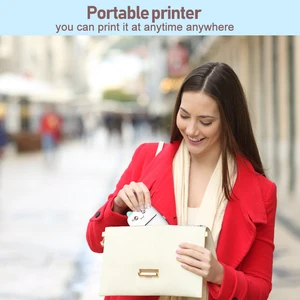 C9 Mini Thermal Paper Printer Image Luggage English Learning Bluetooth Printing Pocket Manufacturer for Children DIY Cards 9 Main Sales Mini Termal Printer Portile - №9