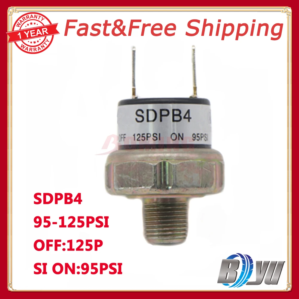 

95-125PSI Air Pressure Switch Tank Mount Thread 1/4" NPT 12V/24V For Train Horn