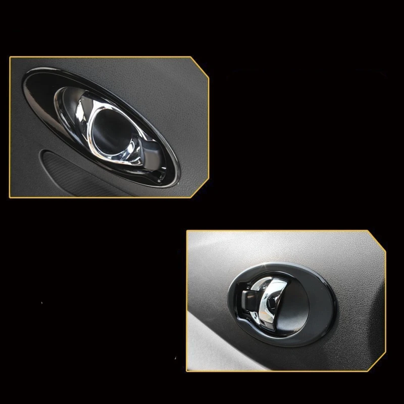 For Nissan Note E12 E-power 2016-2019  ABS black Interior Door Bowl door Handle cap Decoration Cover Trim Accessories