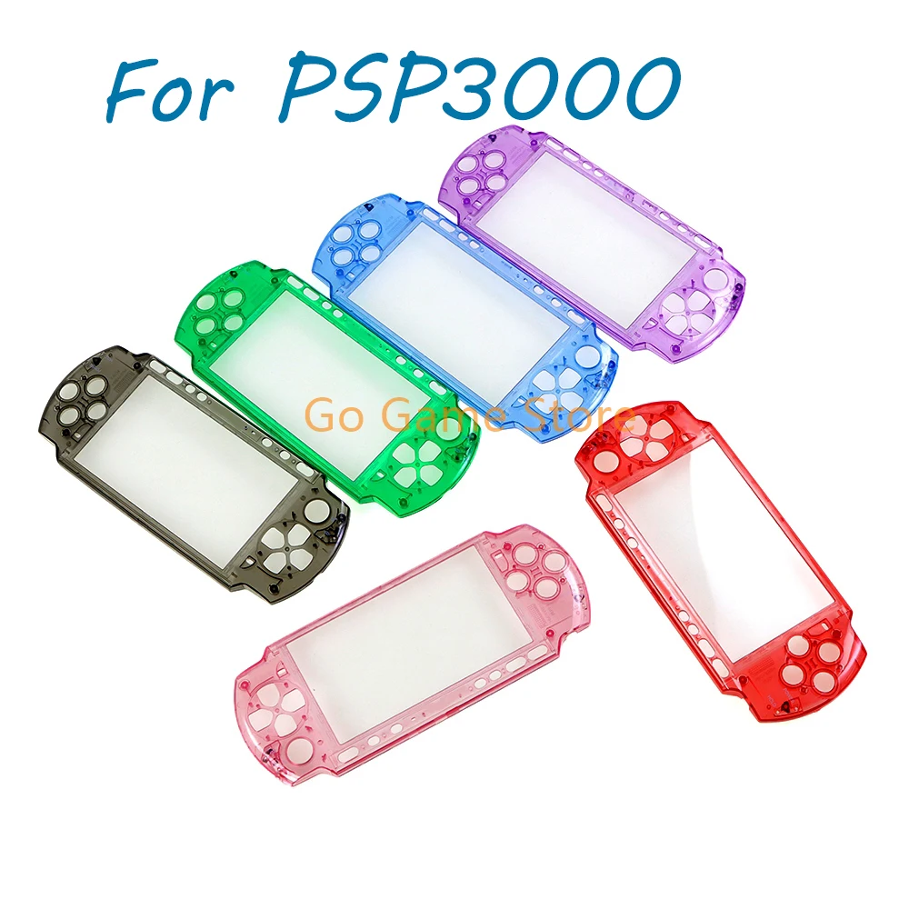 12pcs Replacement For PSP3000 PSP 3000 6 Color Clear Transparent Top Front Cover Faceplate Shell Case Cover Protector