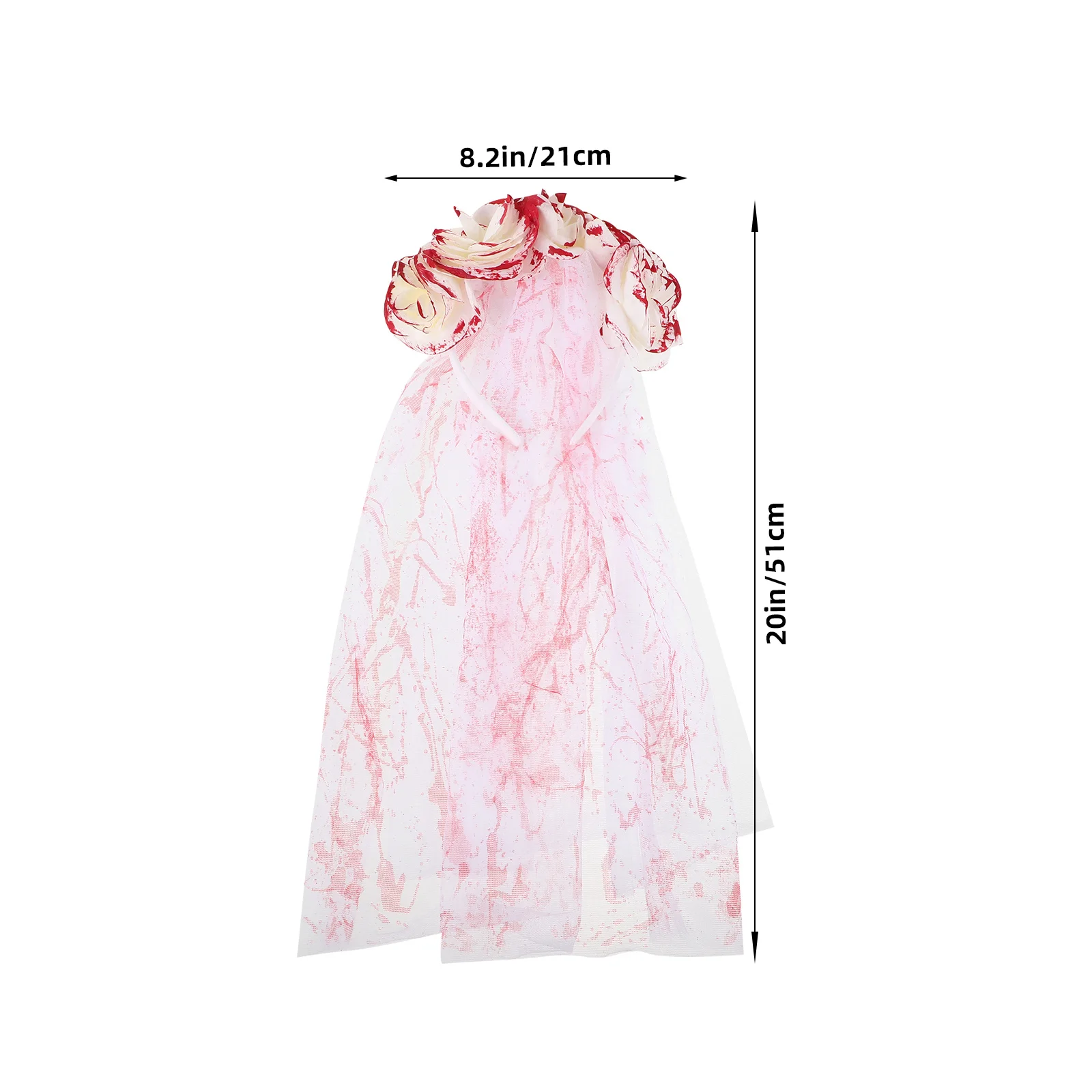 Fascia per capelli con velo da sposa fantasma Accessorio per Halloween Giorno del costume Copricapo in rete con corona floreale