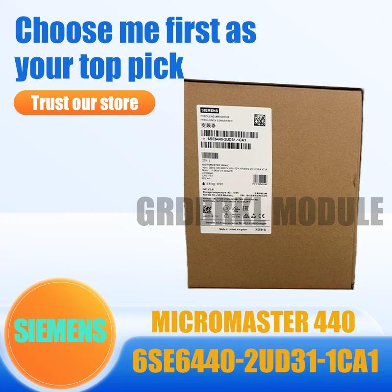 

New Original SIEMENS 6SE6440-2UD31-1CA1 MICROMASTER 440 11kW 380-480V 3AC Inverter