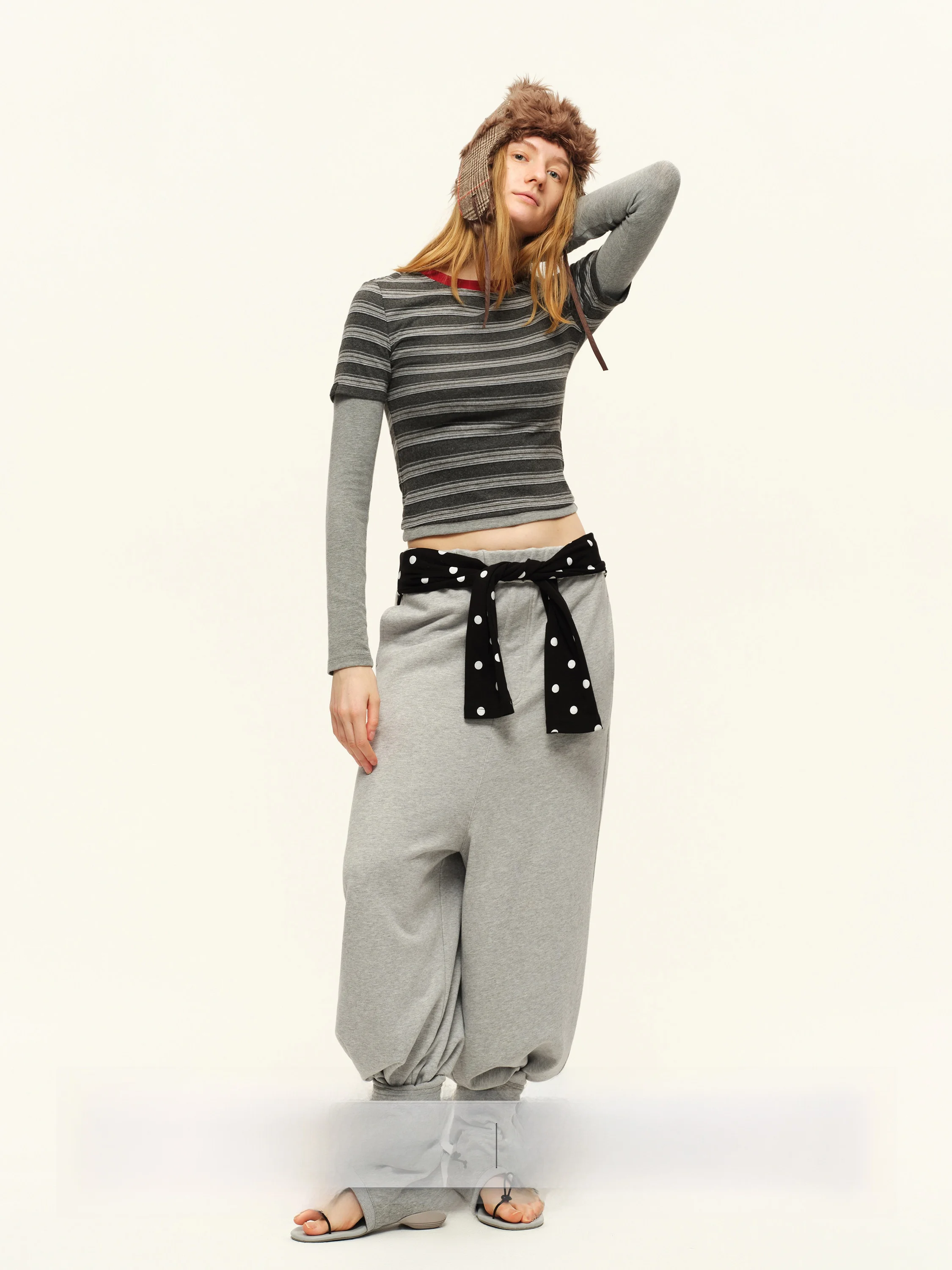 

Striped Color Blo Long Sve T-irt Women's Spring Autumn Tight Fit Casual Sle Inner Wear Outer Wear round Ne Top
