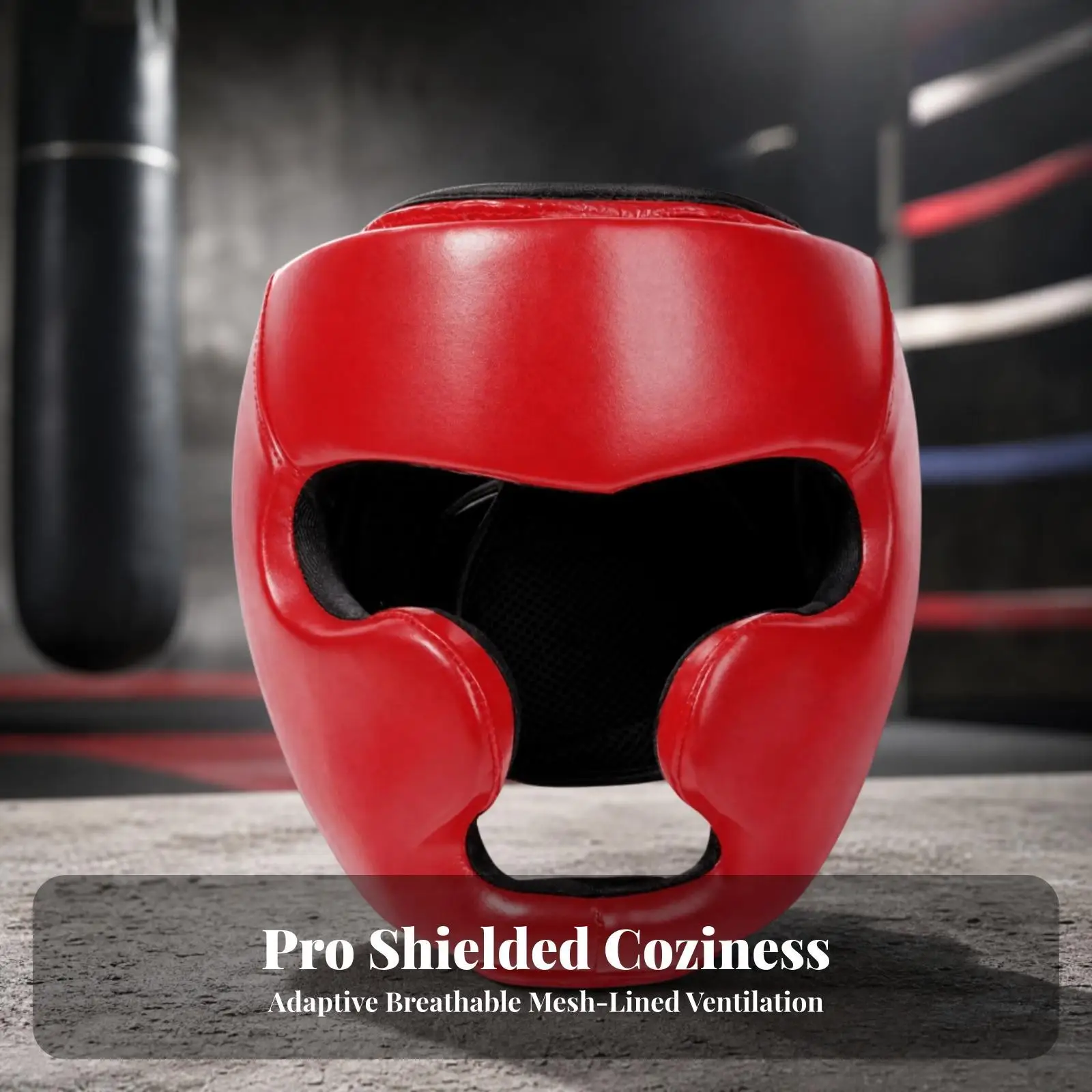 Combat Sports Headgear Boxing Helmet PU Leather with Nose Shield Chin Guard for Kickboxing Karate Taekwondo Sparring Protective