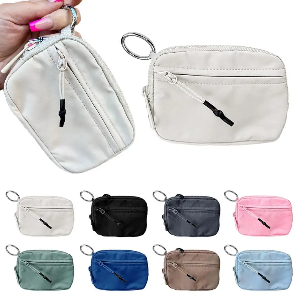 Portefeuille en nylon imperméable pour femme, porte-clés en poudres transparentes, porte-cartes, cartes de rangement, bracelet, haute qualité, M2C9