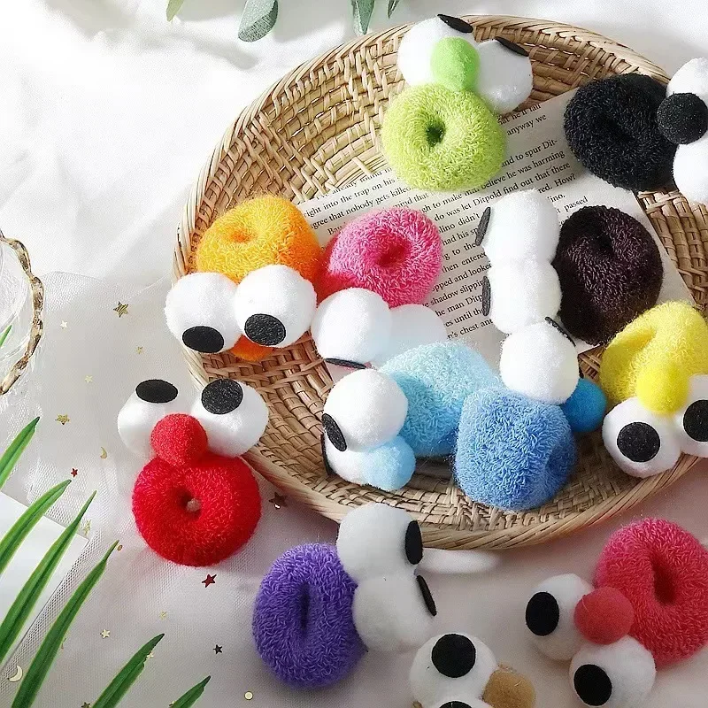 

Band Mini Cartoon Children's Hair Funny Cute Big Eyed Hair Band Girl Candy Colored High Elastic Hair Loop