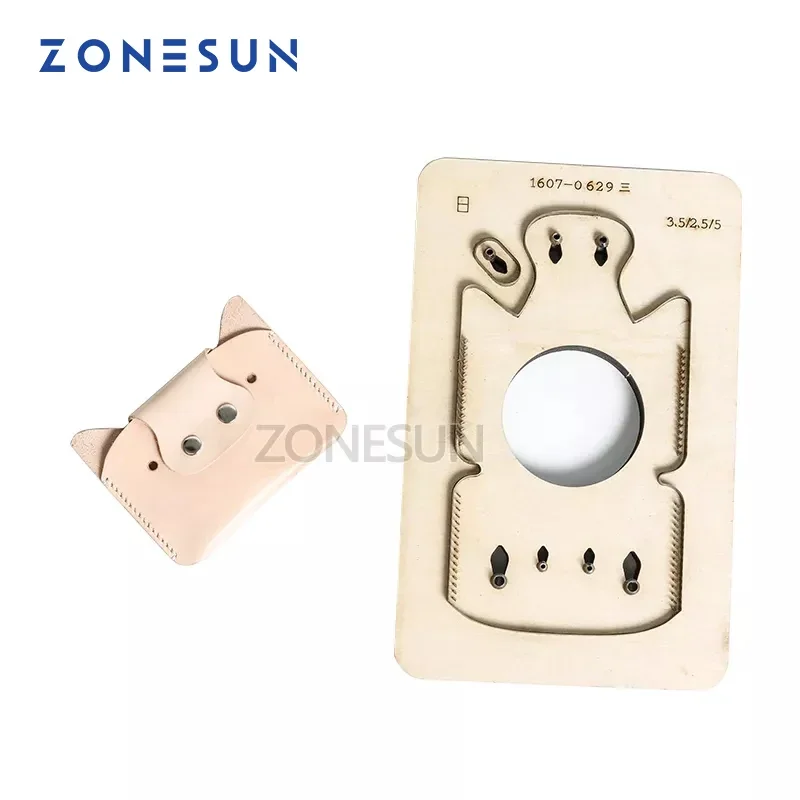 ZONESUN Customized pig shape Leather DIY Wooden Template Knife Punching tool coin purse Cutting Mold die animal Japanese steel