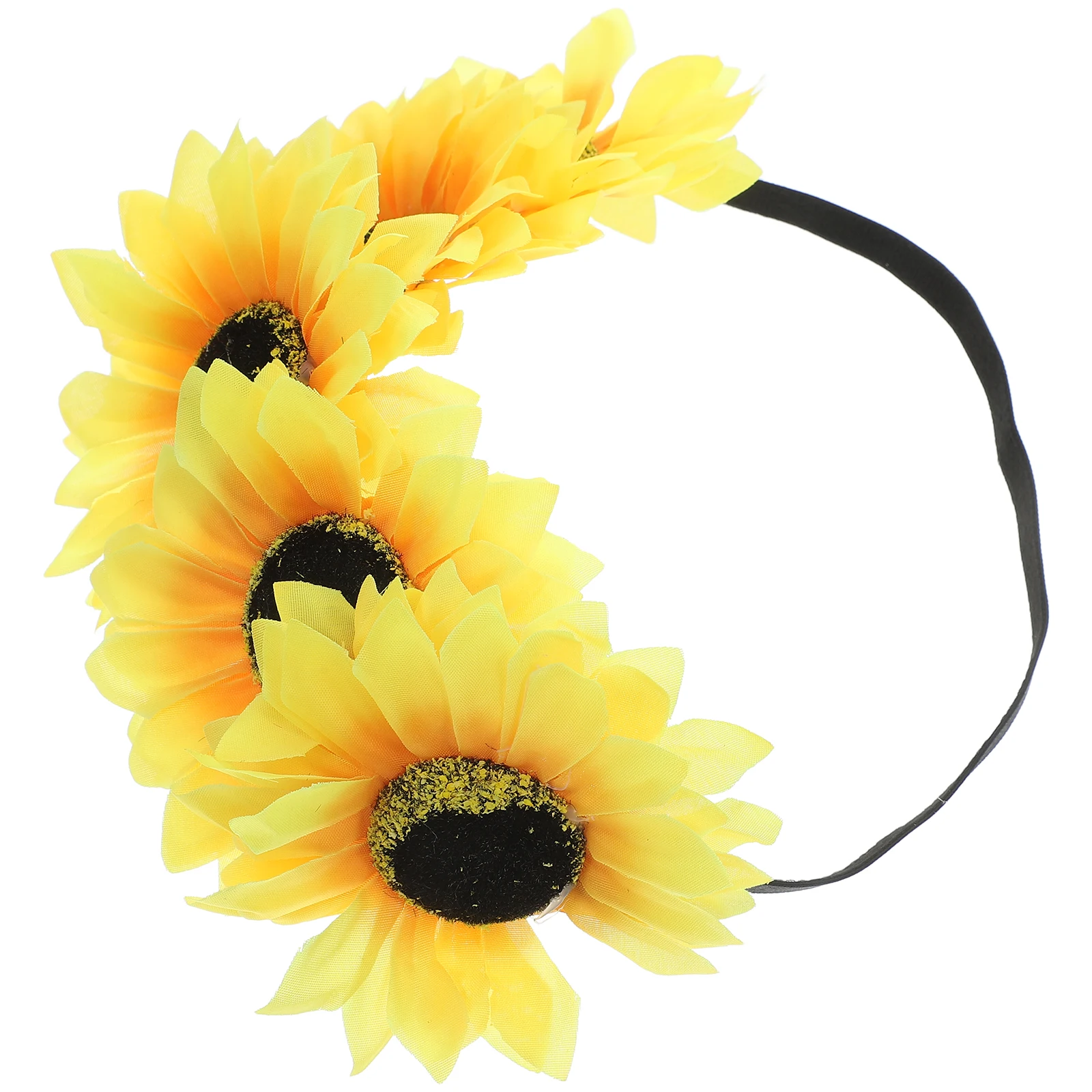 Faixa de cabelo de girassol simulada para mulheres, antiderrapante, elástica, para lavagem do rosto, festa, acessório esportivo