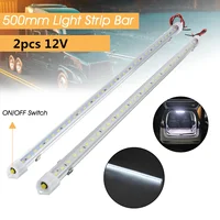 1/2/4 Uds 50CM 12V 36 LED barra de luz Interior del coche tubo de luz blanca brillante con interruptor para RV Camper barco furgoneta camión caravana