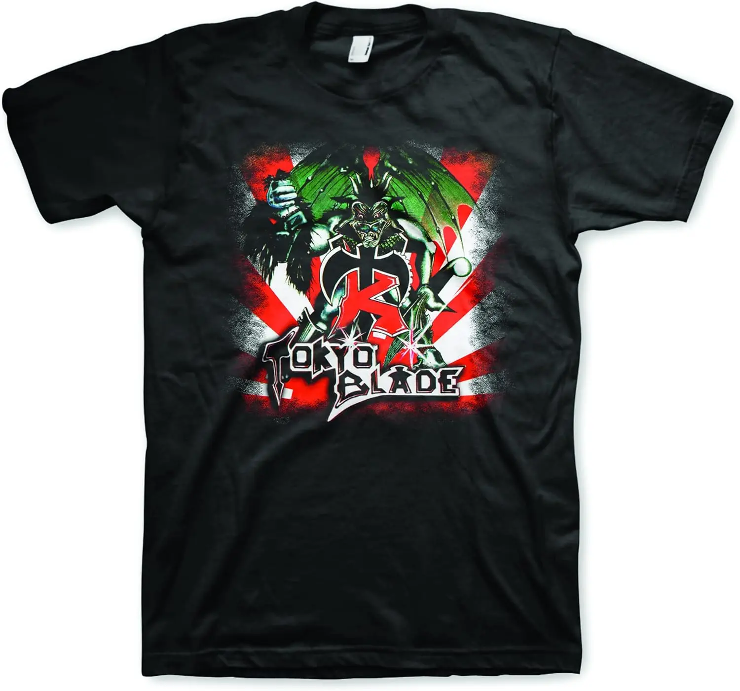 Tokyo Blade Logo Mens Black Short Sleeve T Shirt Heavy Metal Graphic Tees