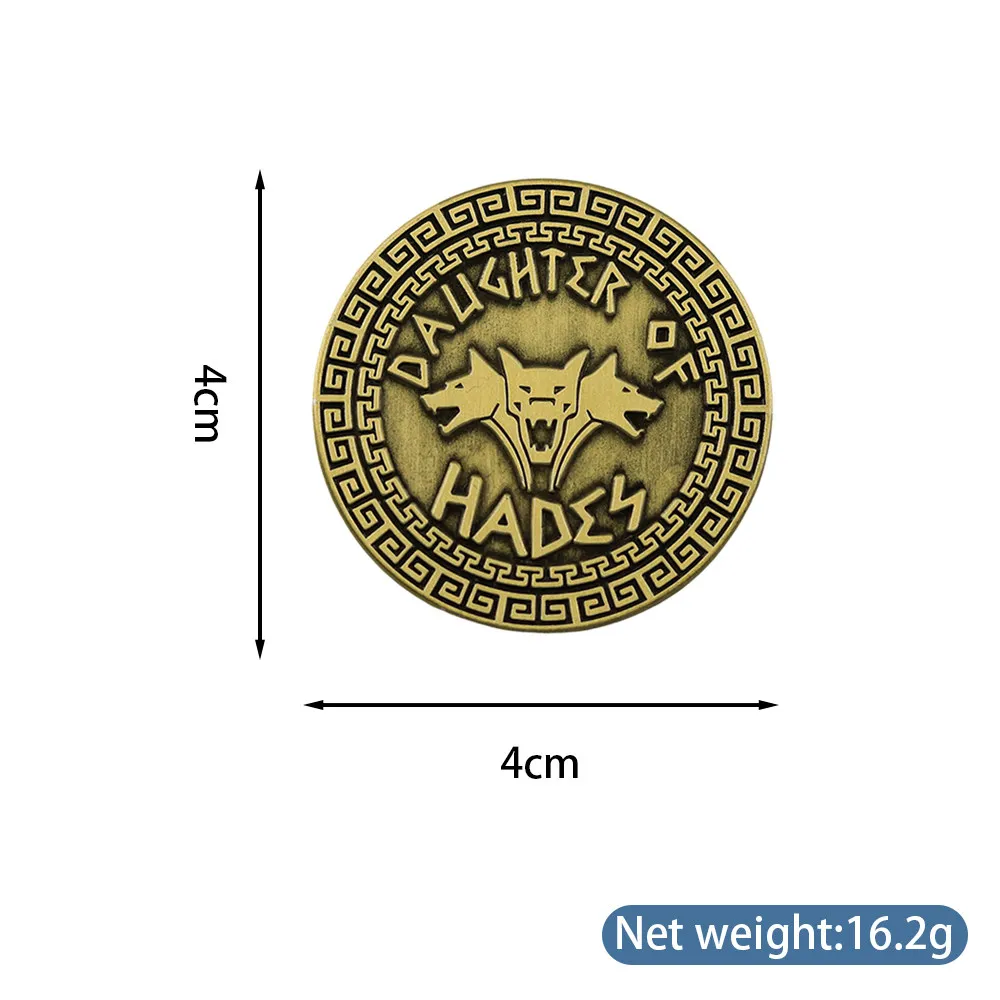 Greek Mythology Daughter of Hades Badge Underworld Guard Dog Vintage Bronze Badge Decoration Craft Gift