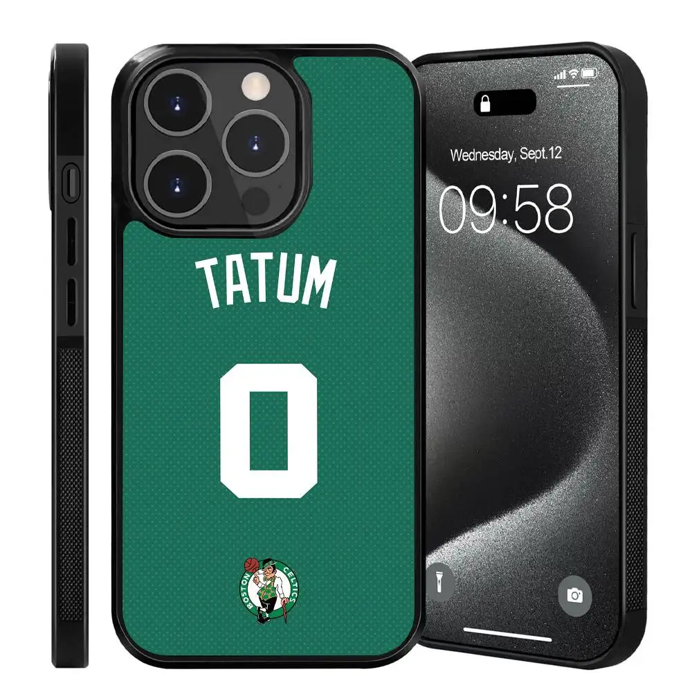 حافظة هاتف نجم كرة السلة TATUM 0 مناسبة لهاتف آيفون 17 Air 16 PRO MAX 15 14 13 12 11 غلاف صلب أسود