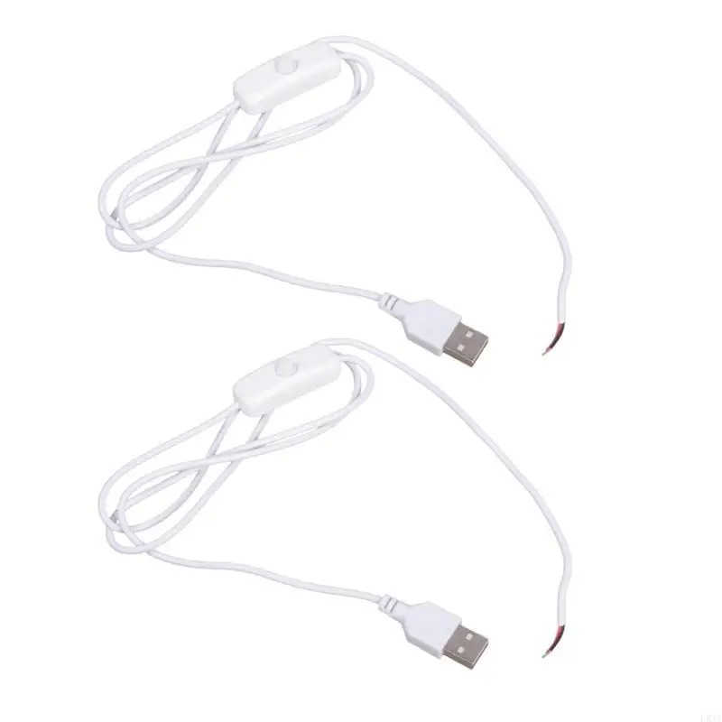 2026 New USB 2.0 Male to 2 Pin Bare Wire Power Cable 5V1A Switches Control for Repair