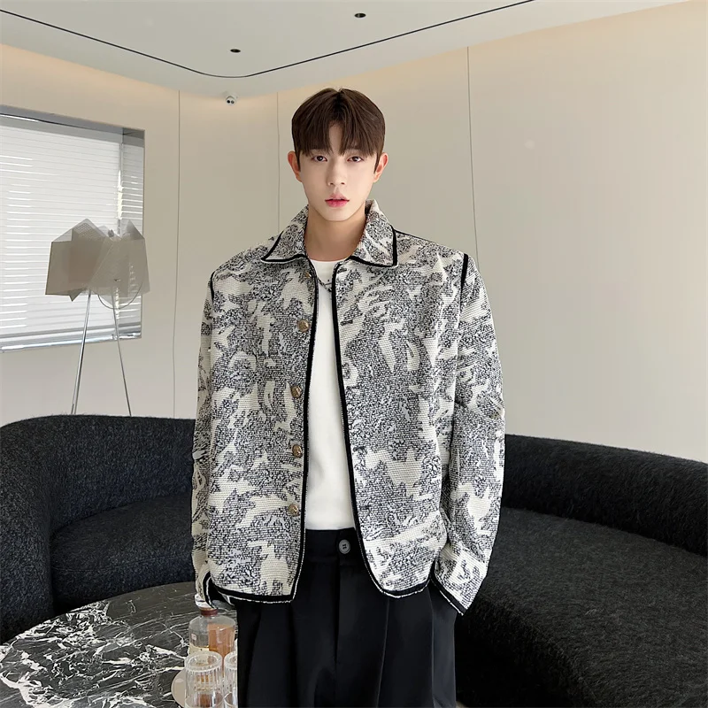 

Свободная повседневная мужская верхняя одежда Jaet ort Design Sensation Velvet Planting French Sle, весенне-осенняя одежда-стойка Long Sve