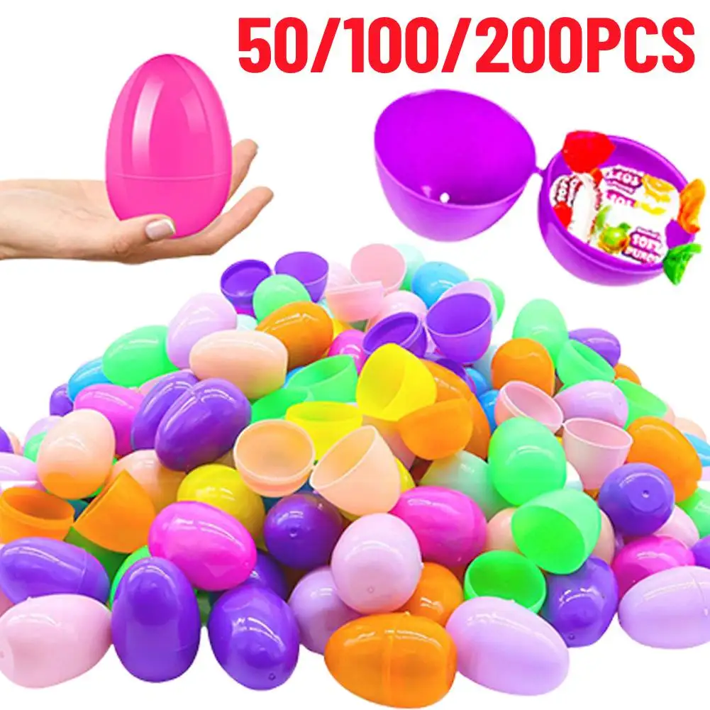 Easter Egg Twisted Opening Eggshell Waterproof Basket Stuffers Reusable Colored Plastic Eggshell for Classroom Prize Supplies