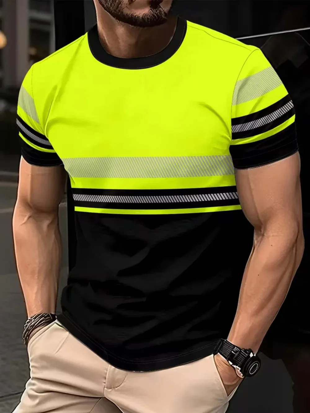 New Safety Logo 3D Print Work Quick-Dry Breathable Men's T-Shirt Outdoor Streetwear Summer Men Short Sleeve Daily Casual Wear
