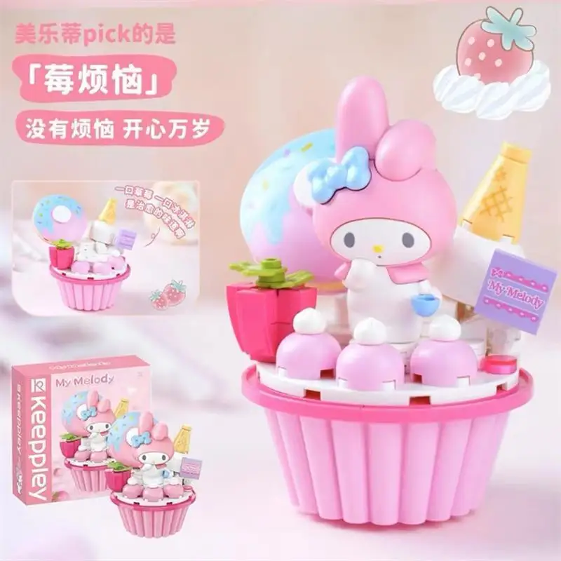 Keeppley Sanrio Bouwstenen Leuke Taarten Anime Figuur Desktop Decoratie Puzzel Assembleren Model Speelgoed Verjaardagscadeau Voor Kinderen