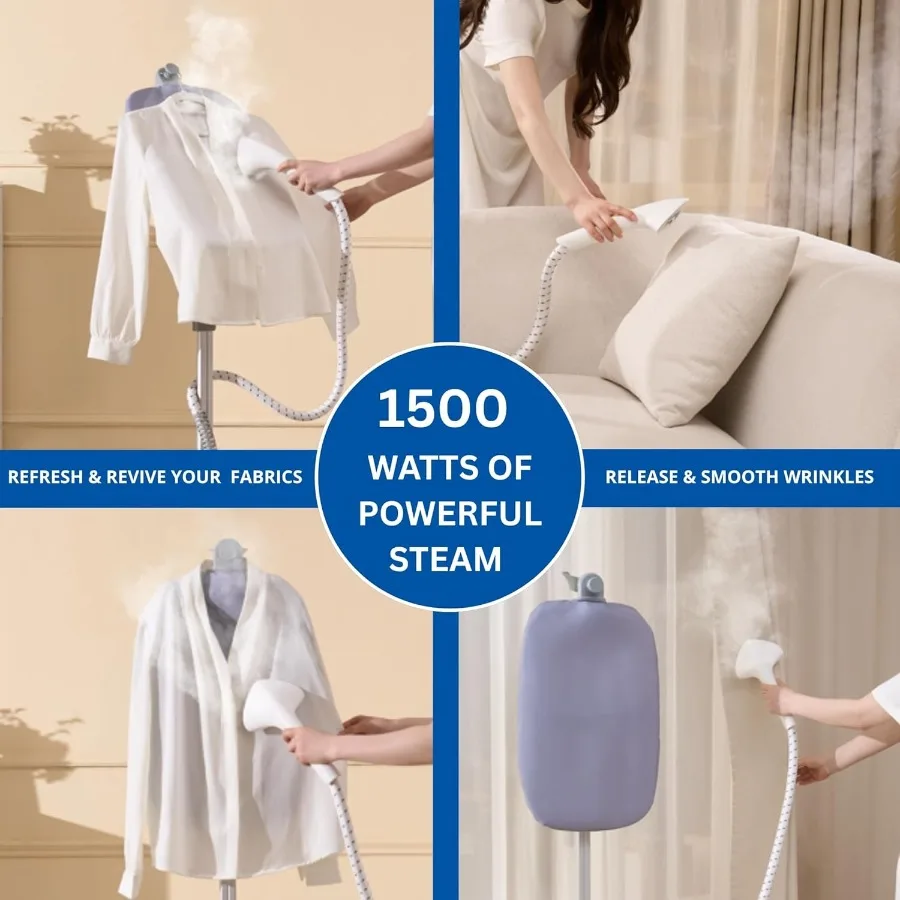 مكواة بخار كاملة للملابس مع لوحة دوارة كبيرة ذات إيقاف تلقائيًا ذكية لشاشة LED المريحة و6 إعدادات للبخار ممتازة