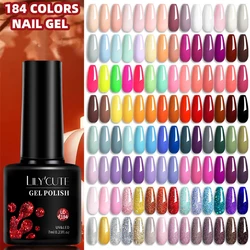 LILYCUTE 7ML 184 Colors Nail Gel Polish Shining Red Glitter Semi Permanent Nail Art Varnish Long Lasting UV LED Gel Manicure
