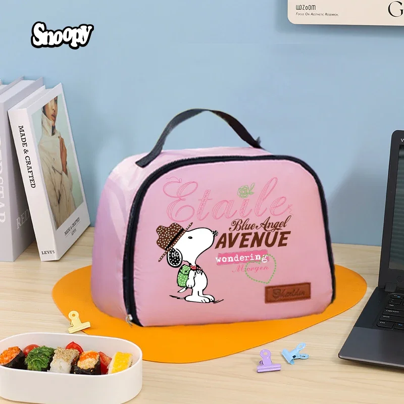 Snoopy Lunch Bag Boy Girl Cute Cartoon Anime Bento Bag Portable Large Capacity Thermal Food Bag Carrier Picnicbag Lunch Box Gift