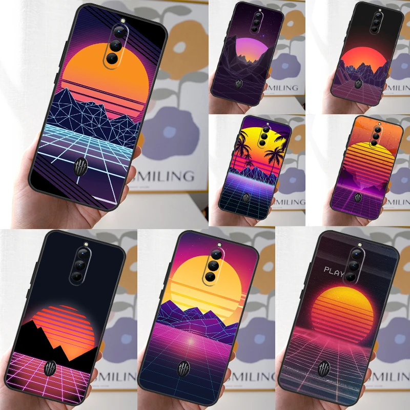 80S Vaporwave Retro Synthwave Sunset Case For ZTE Nubia Red Magic 8 8S 9 Pro Plus RedMagic 6 7 6S 7S Pro 5G 5S 6R Cover Coque