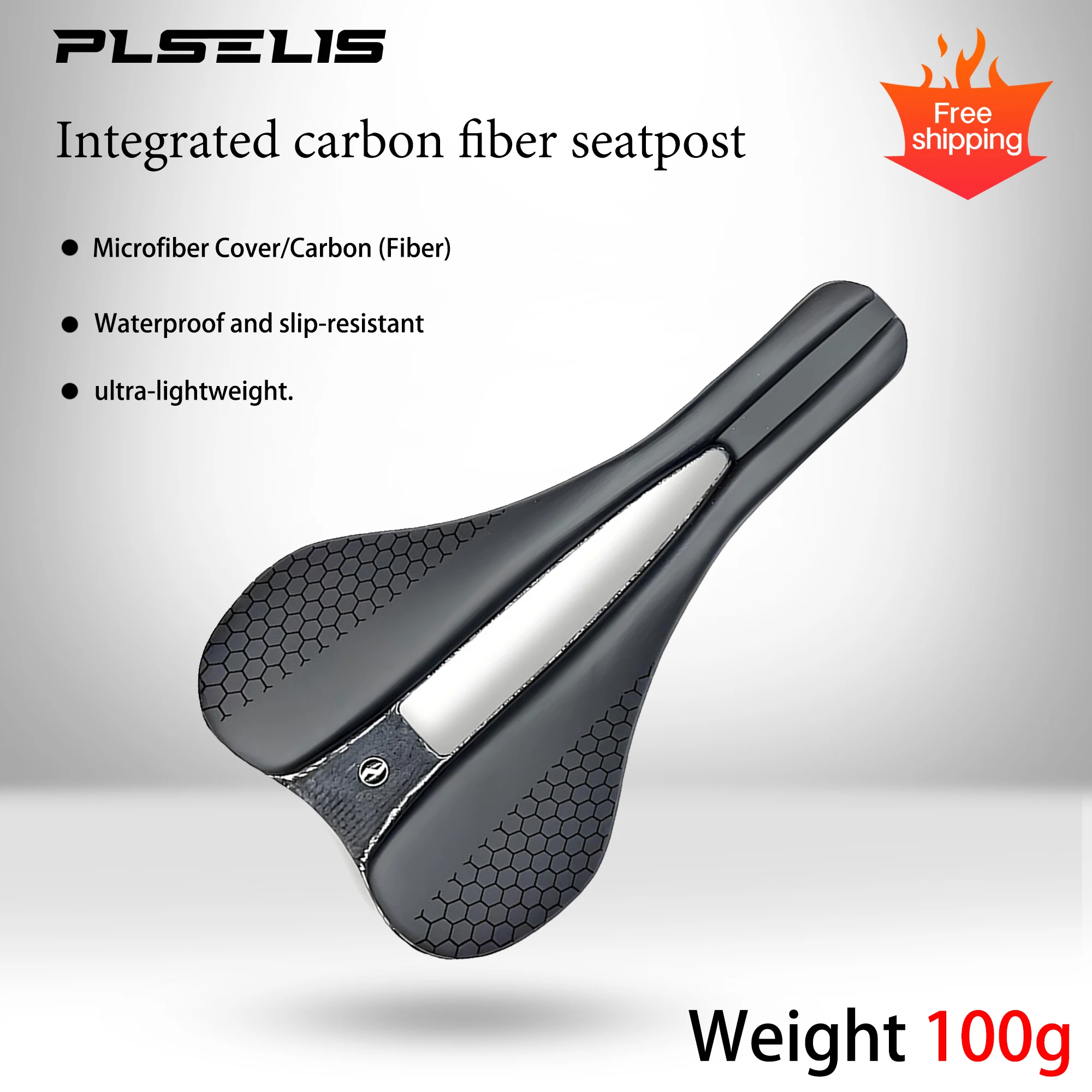 

PLSELIS Carbon Comfort Saddle: Carbon Base, Microfiber Cover, EVA Padding for Shock Absorption & All-Weather Grip