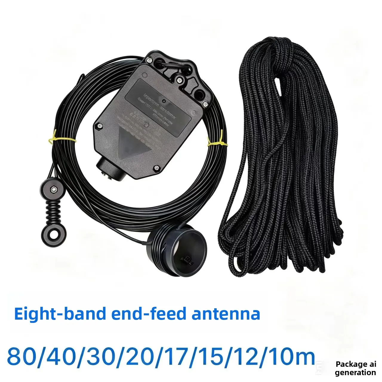 JYR8010-150W 8-Band End-Fed Half-Wave Antenna – 10-80m, 1:64 Balun, No Tuner Needed, 150W SSB for Ham Radio/POTA/SOTA