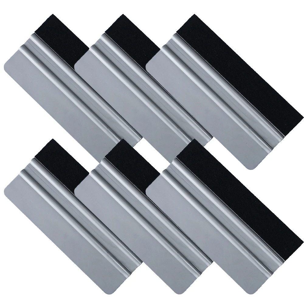 Escurridor de vinilo de plástico plateado de 6 piezas y 6 pulgadas de largo para ventana, película de protección de pintura de coche, envoltura de