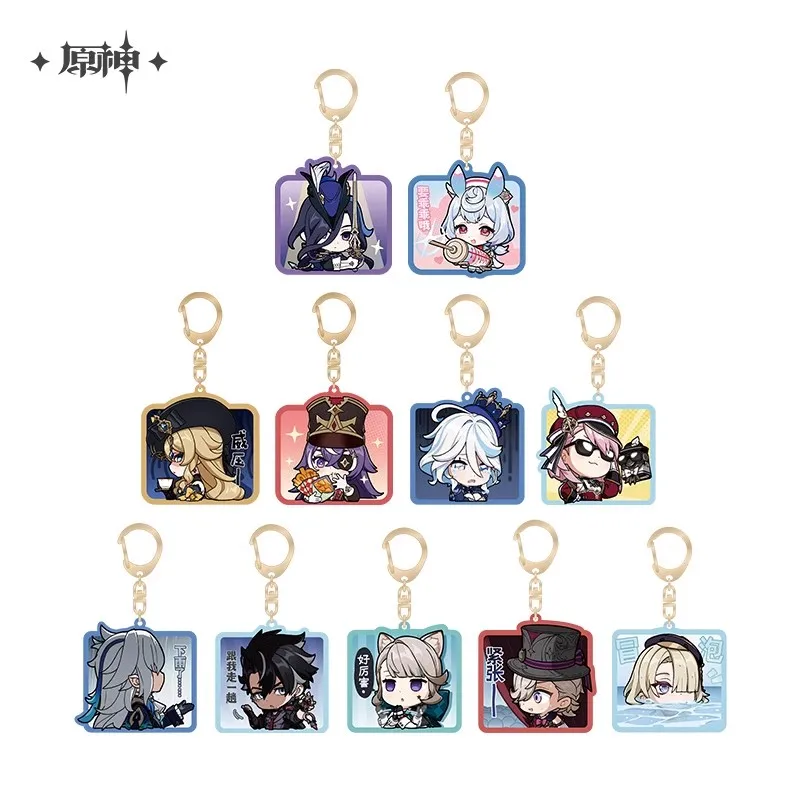 

GS Impact Official Q-version Emoticon Theme Series Acrylic Pendant Fontaine Neuvillette Wriothesley Charlotte Navia Chevreuse