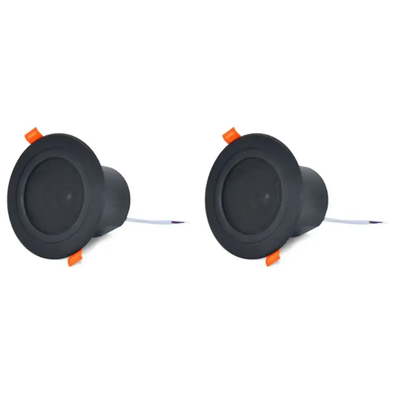 A45U 2Pcs 3Inch Ceiling Home Speaker 10W Moisture-Proof Full Range Music Speaker With Cover Fashion Home Audio System Black