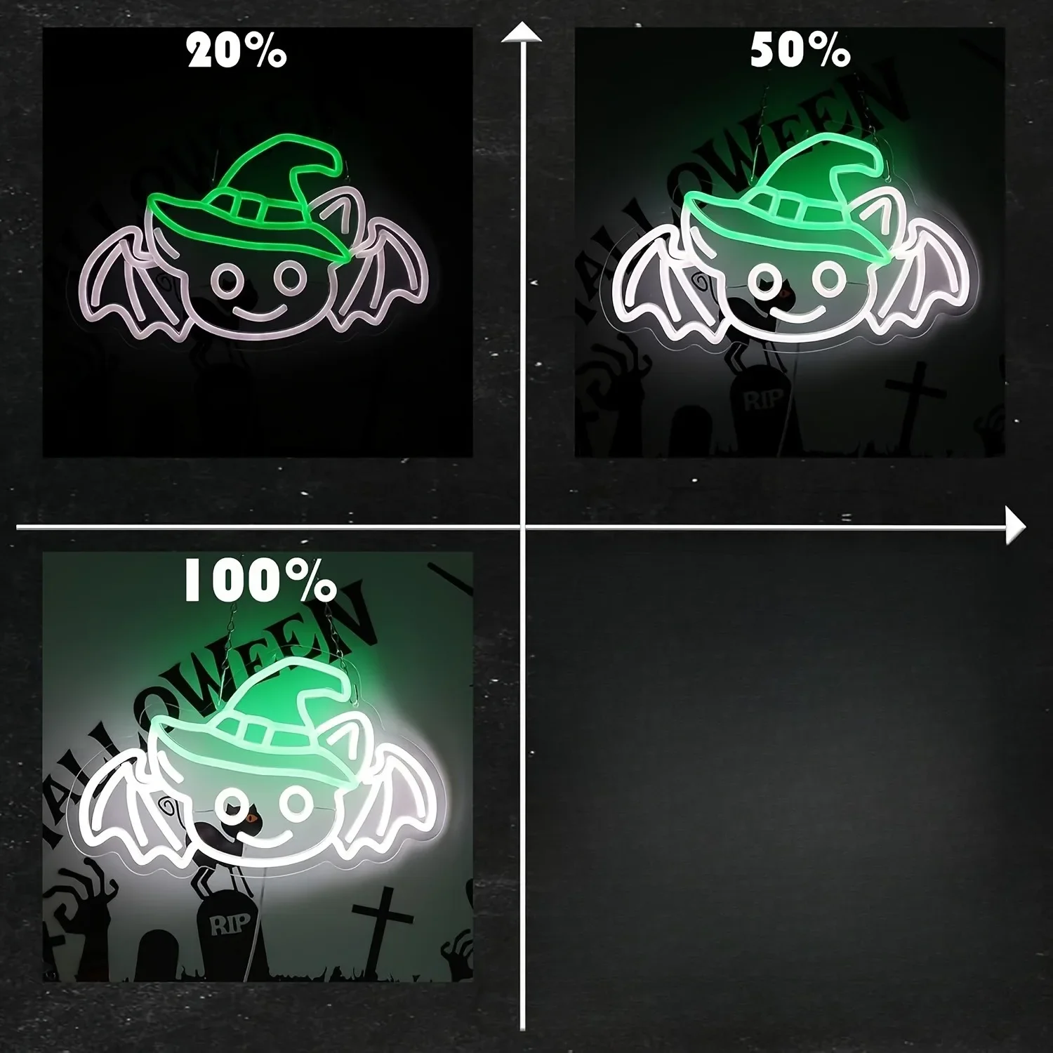 LED Neon Sign Wizard Hat Bat Neon Light Wall Decor for Bedroom Bar Helloween Party Man Cave Gift for Family Friend USB Powered