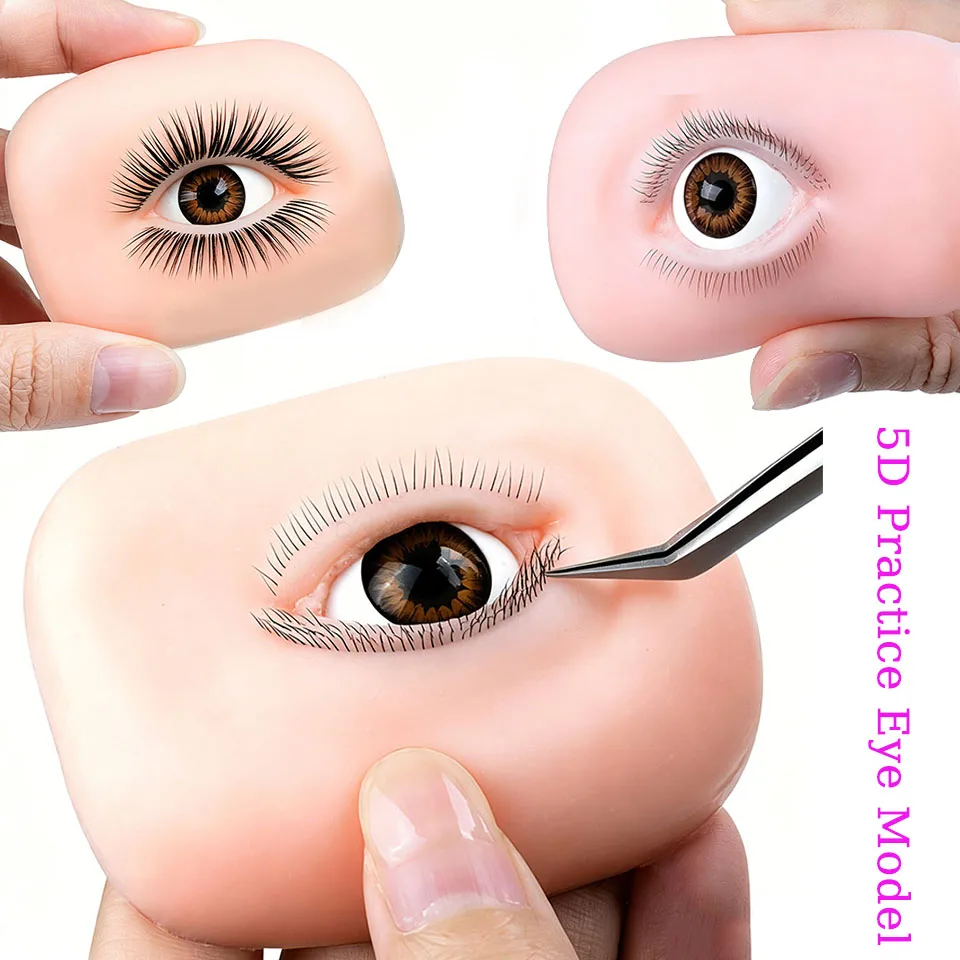 New Arrival 3 Layers Lashes on It Eyelash Extension Practice Mannequin Eyelids Eyes for New Beginner Extension Lashes Training