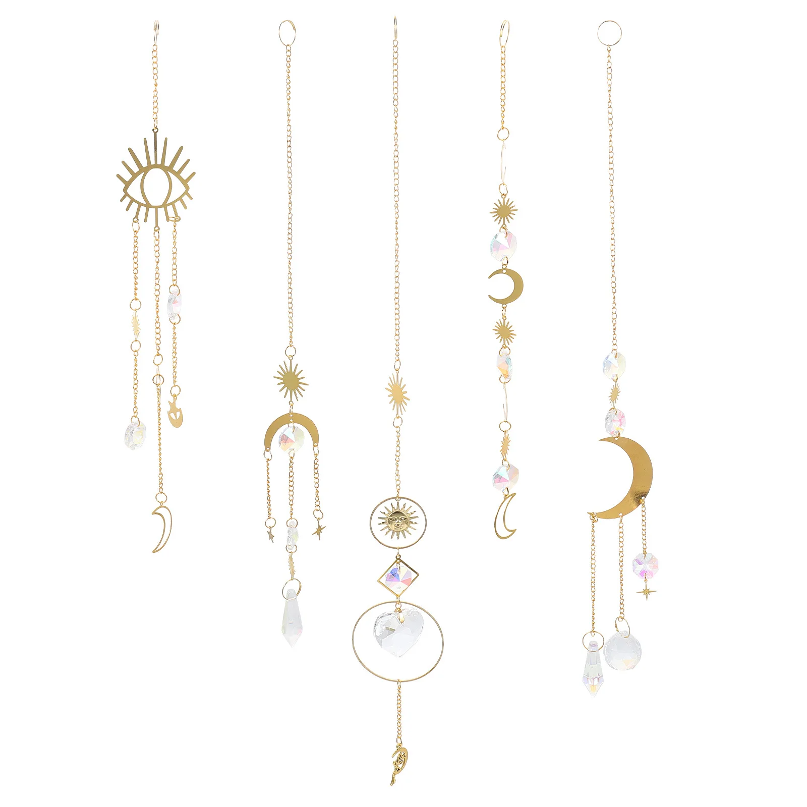 

5 Pcs Crystal Window Hanging Pendant Decor Sun Catcher Crystals Ornament Decoration Colorful