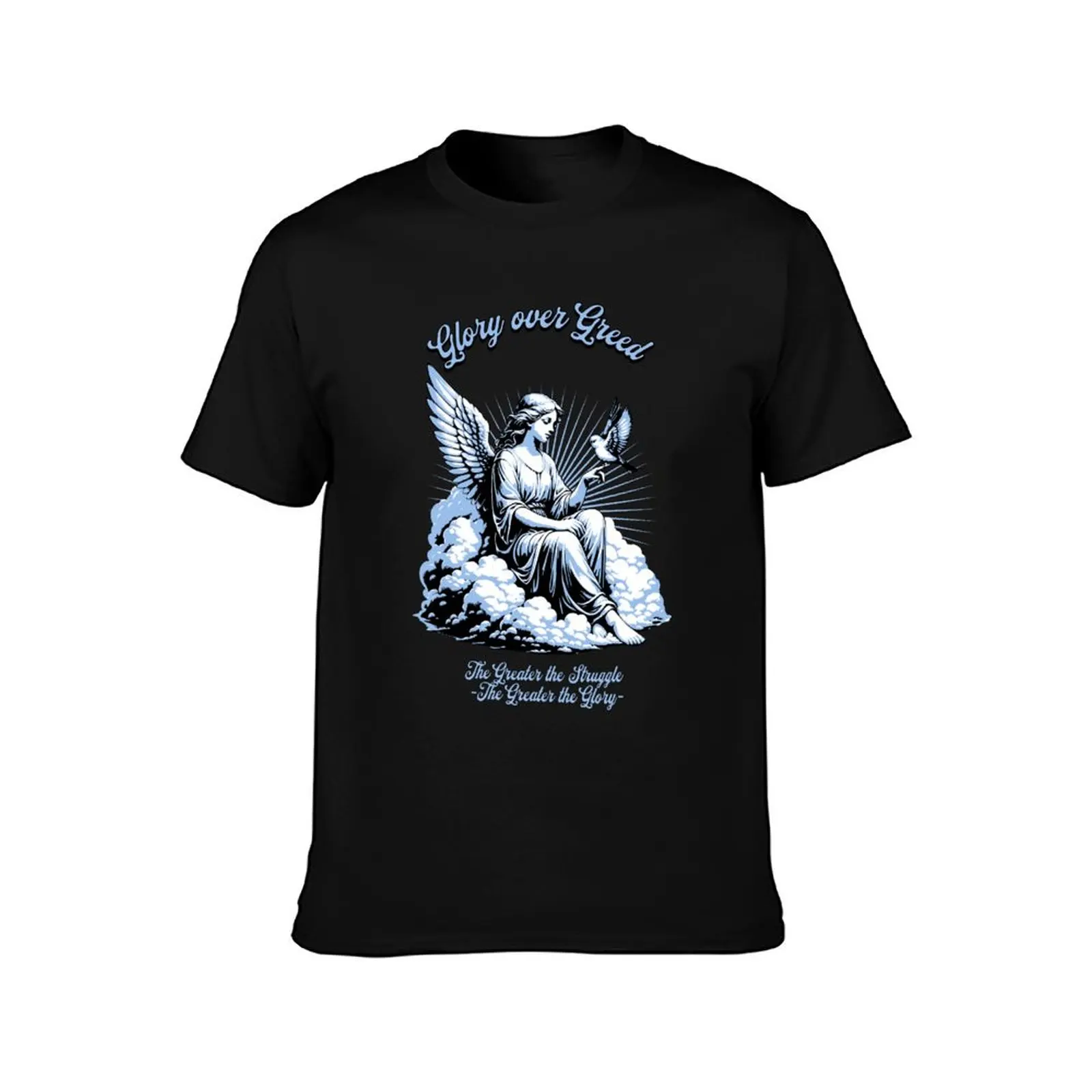 Glory Over Greed Clouded T-Shirt Basic Crew Neck Short Sleeve Top T-Shirt