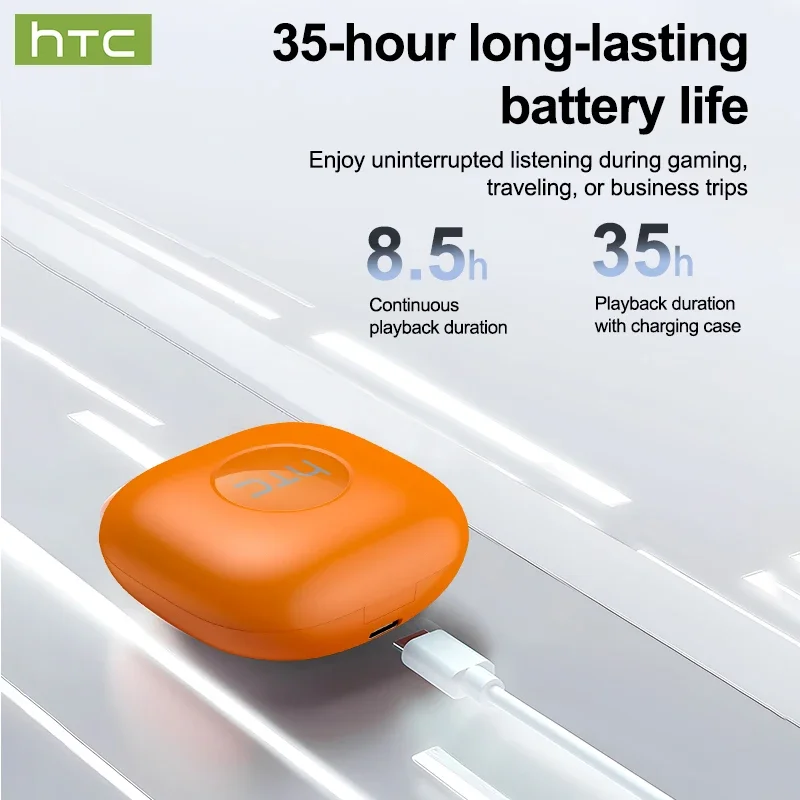 سماعات أذن HTC NE63 بلوتوث V6.0 سماعات أذن رياضية لاسلكية مزودة بخطاف للأذن بتصميم AI سماعات أذن خفيفة للغاية #4