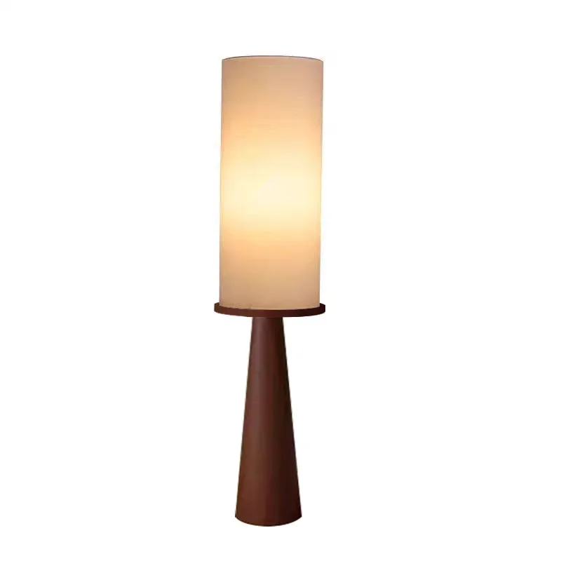 Medieval style wabi-sabi style floor lamp living room bedroom retro fabric lampshade floor lamp Chinese decorative standard lamp