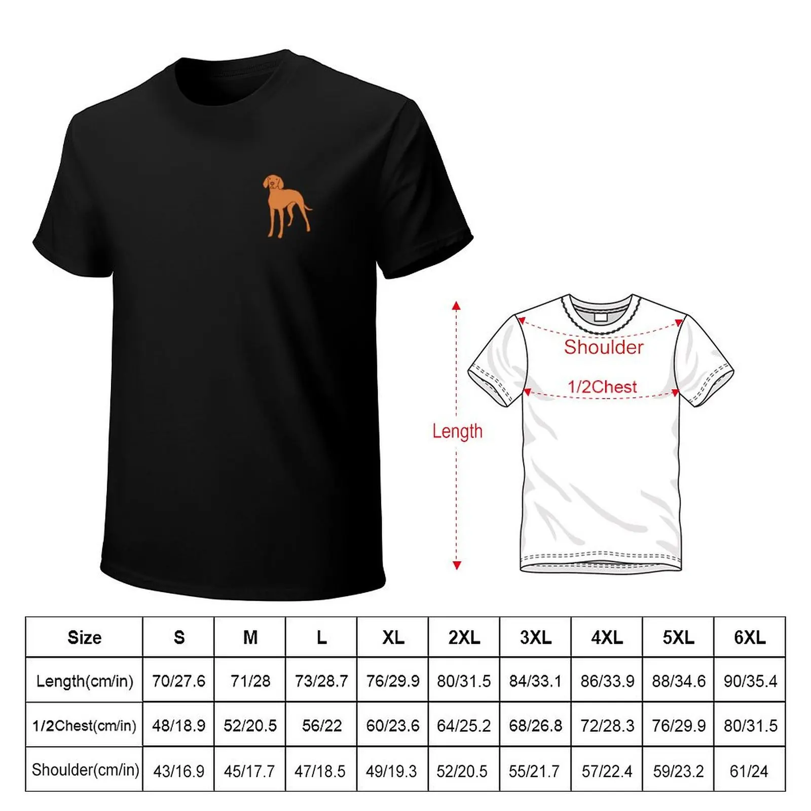 Vizsla cute dog illustration T-Shirt quick-drying street wear plain black t shirts men