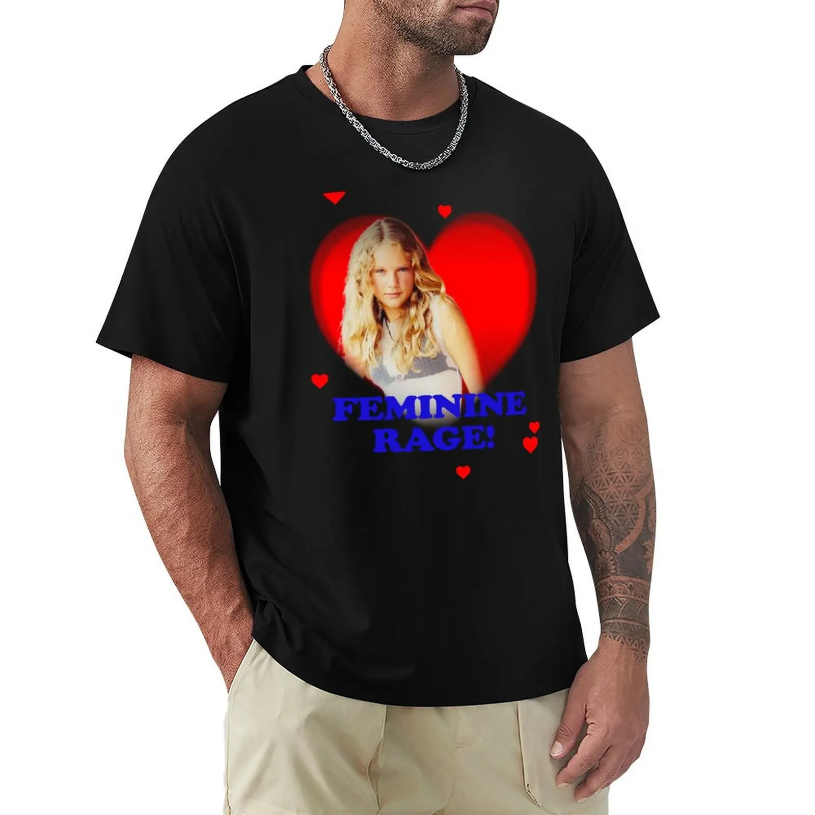 Feminine Rage T-Shirt Basic Solid Color Short Sleeve T-Shirt