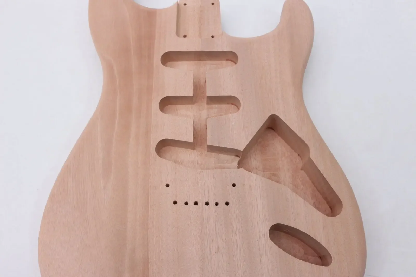 Yinfente Electric Guitar Body Hard Tail Replacement SSS Pickups Bolt on Style Solid Wood Guitar Patrs Back Unfinished DIY