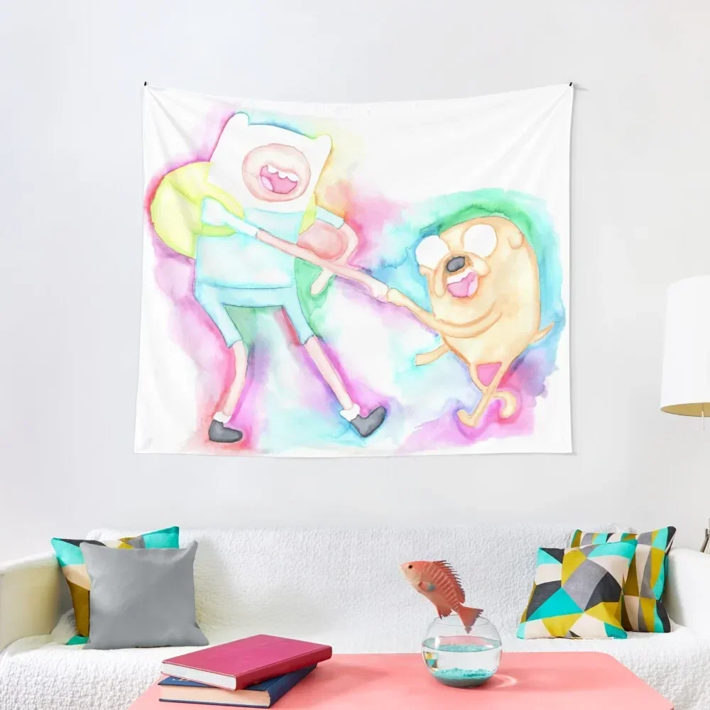 

Finn and Jake watercolor Tapestry Home And Comfort Decor Bathroom Decor Aesthetic Room Decor Korean Tapete For The Wall Tapestry