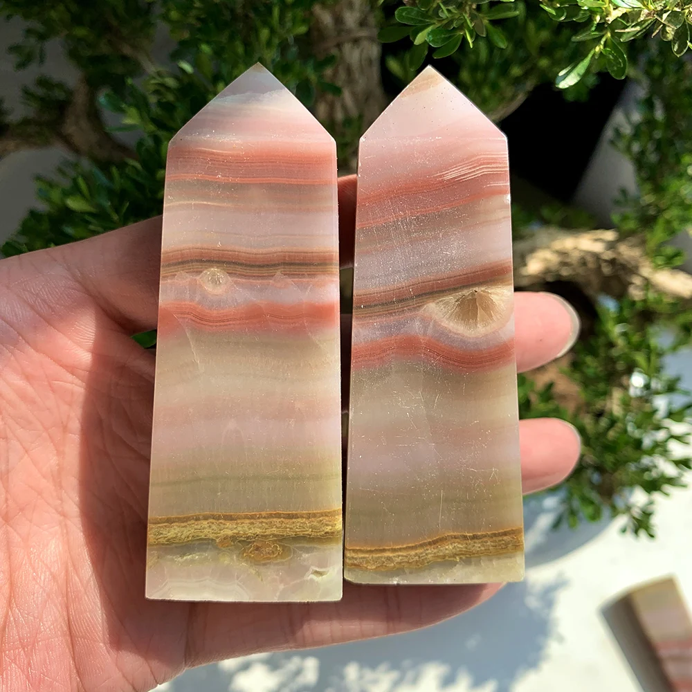 Natural Rainbow Agate Obelisk, Polished Crystal Point, Home Decor Meditation Energy Stone Mineral Ornament Gift