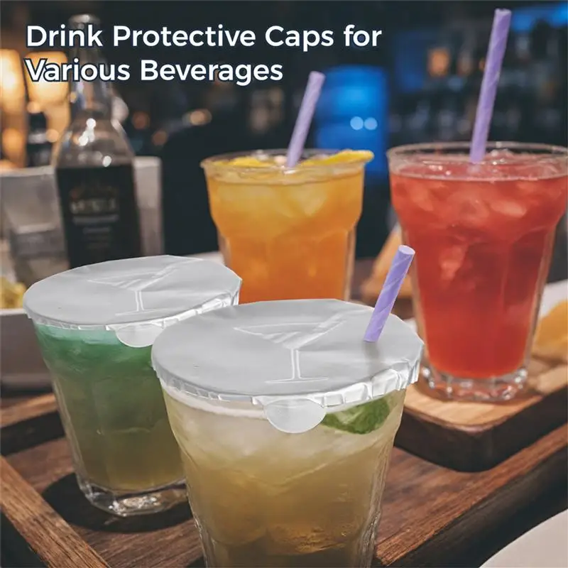 100Pcs Drink Protective Caps Drink Covers For Beverage Cocktail Protection Paper Lids Keep Cup Items From Getting Into Drink Cup