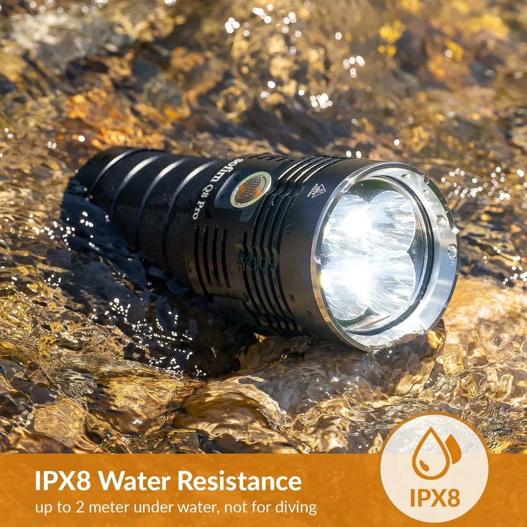 *Sofirn Q8 Pro Powerful 11000 Lumen USB C Rechargeable 18650 Flashlight 4* XHP50.2 LEDs Anduril 2 UI Torch with Reverse Charge