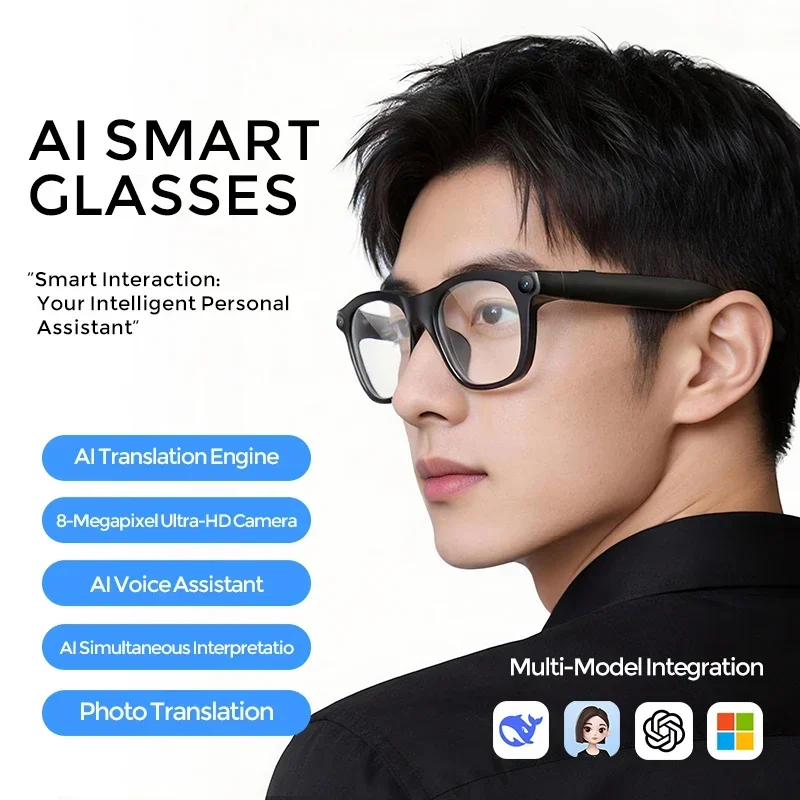 2026 AI Smart Video Glasses with Camera and Photo Capabilities  featuring an 8MP camera 4K resolution Shooting Image Bluetooth