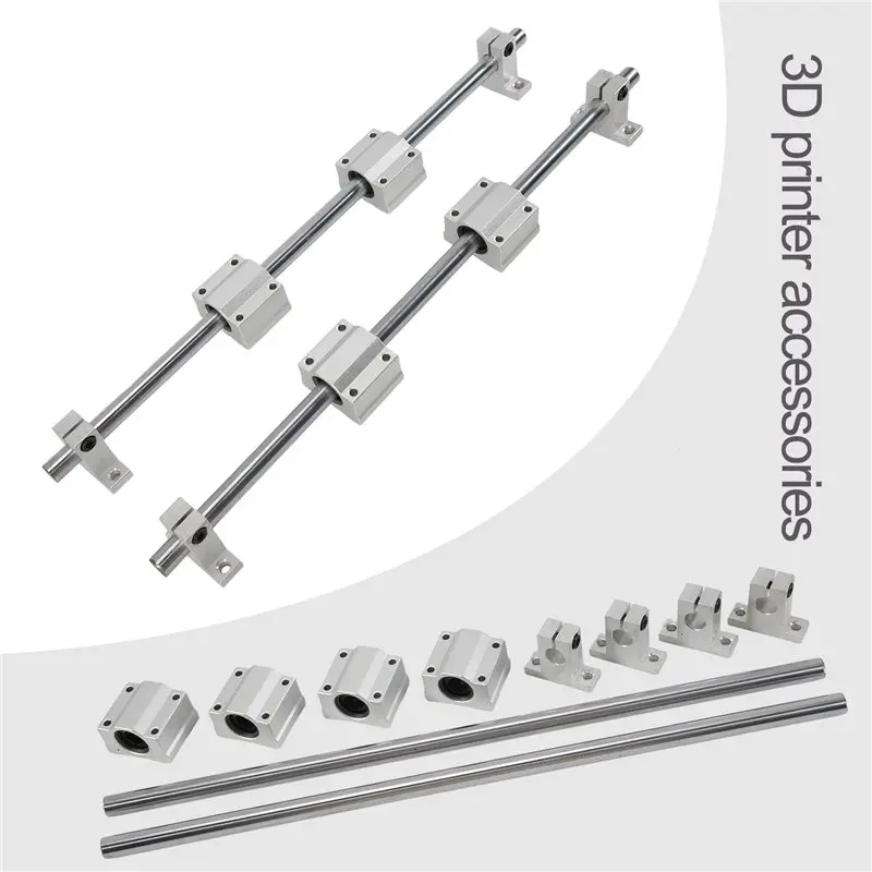 A7THK-10 Pieces / Set Of Optical Axis Linear Axis Od12mm 400Mm + SCS12UU Linear Bearing Seat + SK12 Bearing Support 12Mm 400Mm